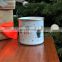 Christmas holiday custom professional 8cm brand logo printing enamel tea cup and saucer