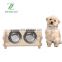 Pet Bowl for Cats and Small Dogs,Adjustable Elevated Dog Cat Food and Water Bowl Stand Feeder with 2 Ceramic Bowls W-Assembly Ba