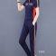 Monisa female sports leisure colors suit with short sleeves and long trousers in summer