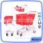 Supermarket shopping rolling hand pull trolley