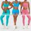5 Pcs Hot Sale Gym Suit High Waist Fitness Sets Custom Logo Sports Bras