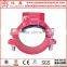 Ductile iron grooved couplings and grooved mechanical outlet pipe fitting adapter