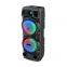 ZQS8210 OEM hot sell 40W power dual 8 inch speaker wireless bass sound party speaker with colorful light