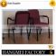 Deep Red Metal Stackable Church Chair With Armrest