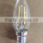 2016 new product hot selling! c35 2w e14 filament led bulb with CE&RoHS 2Years Warantty
