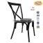 Factory price stackable metal frame modern wedding black cross back chair                        
                                                                                Supplier's Choice