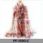 Indian Silk Scarf Cheap Neck Scarf Hijab Wild Fashion Floral Voile Scarf For Young Ladies