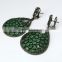 Looking Wow !! Emerald & Diamond 925 Sterling Silver Earring, Dangler SIlver Earring, 925 Sterling Silver Jewellery