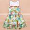 New arrival lovely dusty flower wholesale chiffon baby girl dresses