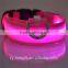 2016 wholesale led collar custom logo glowing in dark led collar