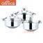 Wholesale 3 Pcs Set SS410 Good Design Cookware Set Price/stainless Steel Cooking Pot