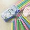 Standard size hexagonal shape soft wood candy body HB pencil with striped