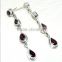 925 Sterling Silver Earring Red Garnet Stud for Best Gift This Christmas