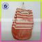 Backpack style stripe jute bag with cotton material handbags