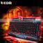 Cool Backlit LED Illuminated Ergonomic usb Wired Gaming keyboard--LK611--Shenzhen Ricom