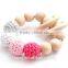 Crochet wood teething bracelet crochet baby teething ring nursing gift