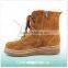 Classic Fashion Brown Cow Suede Leather Winter Boots For Women