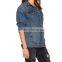 front pockets distressed design women jacket jeans wholesale JXZ138