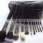 Wholesale Facial Brushes Private Label Natural Hair Makeup Brush Set 12 Pieces with Cosmetic Bag