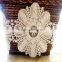 white flower design 100% brown polyster chemical lace trimming