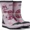 non-slip high quality warm ladies rubber rain boot with cute printing