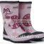 non-slip high quality warm ladies rubber rain boot with cute printing