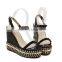 Good quality double platform Wedge shoes beautiful high heel sandals ladies sandals PH3691