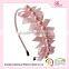 Light Pink Headband With Bows And Pearls For Girl's Hair Decoration