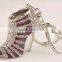 2016 New High Heel Keychains Rhinestone Shoe Keyring charm Women Handbag key holder,girl bag Pendant Jewelry