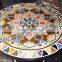 Round Marble Stone Inlaid Antique Table Top Hand Crafted Art Work