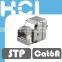 Network Solution Cat 6A UL 180Degree Shielded RJ45 Modular Keystone Jack