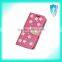 Silk Print Leather+PC Case with Diamond flowers for Sony Xperia Z1 L39H