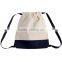 wholesale Promotional blank Canvas Two Tone Drawstring Sport Bag Backpack