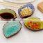 Wholesale Stock Small Order Leaf Shaped Ceramic Condiment Plate