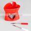 ceramic chocolate fondue set with candle and forks