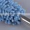 Chenille fabric microfiber duster with stainless steel telescopic rod and plastic handle