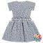 2017 Fancy Baby Girl Party Dress Children Frocks Designs Cotton Pinstripe Short Sleeve Children Girl Dress