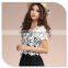 2015 Ladies Blouses Hollow Out Casua Floral Crochet Lace blouse patterns SV004447