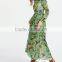 clothing/women dresses/Palm Leaf Print Self Tie Maxi Chiffon Dress