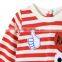 Soft Cotton Stripes Baby T-shirt Dress With Badge Appliques Kids Frocks Designs Dress Gril Dresses HSD5474
