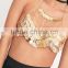 Latest Fashion Sexy Bra Bralette Chain Crop Top with Gold Coin hst2028