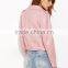 Pink faux leather asymmetrical zip short jacket Girl's long sleeve biker jacket