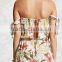Hot sell jumpsuit for women off shoulder rayon floral womens rompers