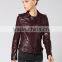 newest german style lady pure lambskin trendy red wine leather jacket