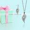 Designer CZ studded 925 Silver Plated Pendantset