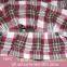 Children high Quality Girls Frocks Design top cotton yarn dyed check dress with brown bow on neck baby girls top