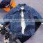 2017 latest design long sleeve kids tshirts new style kids denim t shirt