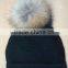 Winter beanie cashmere pom pom caps women knitted hat and scarf set