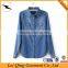 Two pockets garment wash denim shirt women
