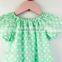 Summer Wholesale Newborn Baby Clothes Short Sleeve Green Dots Fashion Handmade Romper